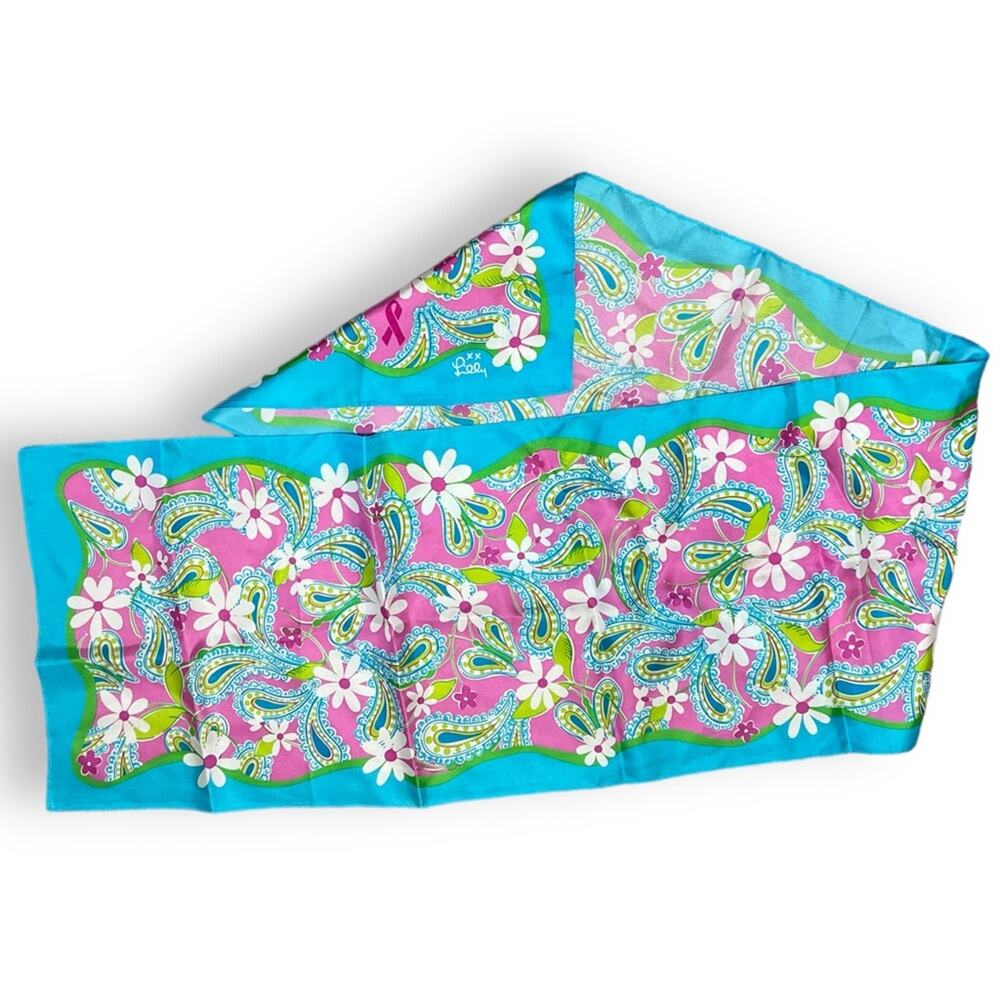 Lilly Pulitzer x Ford x Komen Spring Paisley Silk Y2K Scarf